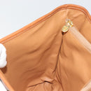CELINE Macadam Canvas Shoulder Bag PVC Leather Brown Gold Auth fm5387A-21