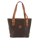 CELINE Macadam Canvas Shoulder Bag PVC Leather Brown Gold Auth fm5387A-13