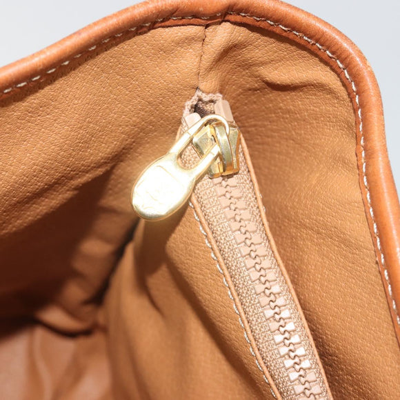 CELINE Macadam Canvas Shoulder Bag PVC Leather Brown Gold Auth fm5387A