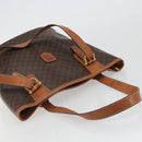 CELINE Macadam Canvas Shoulder Bag PVC Leather Brown Gold Auth fm5387A-6