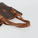 CELINE Macadam Canvas Shoulder Bag PVC Leather Brown Gold Auth fm5387A-7