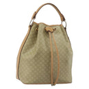 CELINE Macadam Canvas Hand Bag PVC Beige Gold Auth fm5389A-1