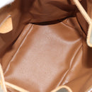 CELINE Macadam Canvas Hand Bag PVC Beige Gold Auth fm5389A-11
