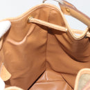 CELINE Macadam Canvas Hand Bag PVC Beige Gold Auth fm5389A-19
