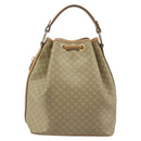 CELINE Macadam Canvas Hand Bag PVC Beige Gold Auth fm5389A-2