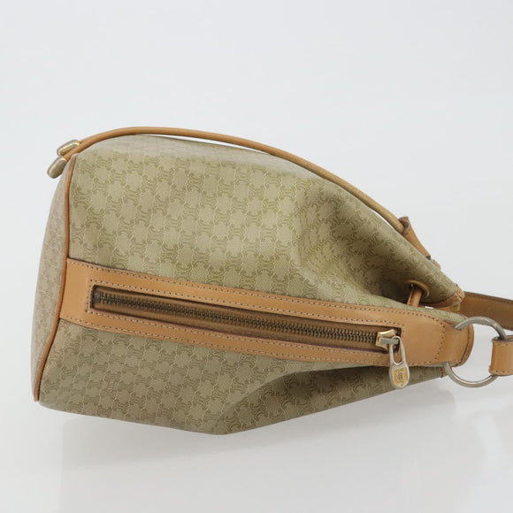 CELINE Macadam Canvas Hand Bag PVC Beige Gold Auth fm5389A