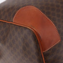 CELINE Macadam Canvas Boston Bag PVC Leather Brown Gold Auth fm5391-16