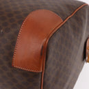 CELINE Macadam Canvas Boston Bag PVC Leather Brown Gold Auth fm5391-9