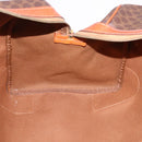 CELINE Macadam Canvas Boston Bag PVC Leather Brown Gold Auth fm5391-20