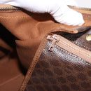 CELINE Macadam Canvas Boston Bag PVC Leather Brown Gold Auth fm5391-21