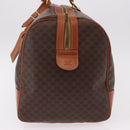 CELINE Macadam Canvas Boston Bag PVC Leather Brown Gold Auth fm5391-3