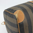 FENDI Pecan Canvas Boston Bag PVC 2way Black Brown Auth fm5392-15