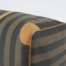 FENDI Pecan Canvas Boston Bag PVC 2way Black Brown Auth fm5392-16