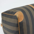 FENDI Pecan Canvas Boston Bag PVC 2way Black Brown Auth fm5392-17