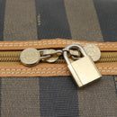 FENDI Pecan Canvas Boston Bag PVC 2way Black Brown Auth fm5392-19