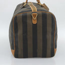 FENDI Pecan Canvas Boston Bag PVC 2way Black Brown Auth fm5392-3