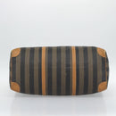 FENDI Pecan Canvas Boston Bag PVC 2way Black Brown Auth fm5392-5