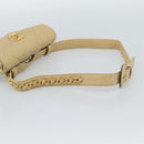 CHANEL Matelasse Waist bag Lamb Skin Beige Gold CC Auth fm5396-7
