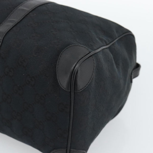 GUCCI GG Canvas Boston Bag Black Gold 000 0846 Auth fm5397V