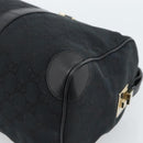 GUCCI GG Canvas Boston Bag Black Gold 000 0846 Auth fm5397V-16