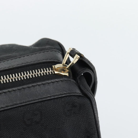 GUCCI GG Canvas Boston Bag Black Gold 000 0846 Auth fm5397V