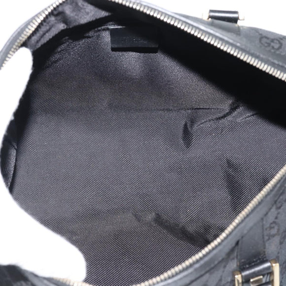 GUCCI GG Canvas Boston Bag Black Gold 000 0846 Auth fm5397V