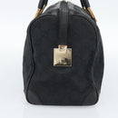 GUCCI GG Canvas Boston Bag Black Gold 000 0846 Auth fm5397V-3