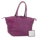 BOTTEGA VENETA INTRECCIATO Tote Bag Leather Purple Auth fm5403-1