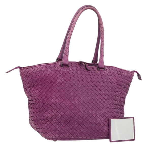 BOTTEGA VENETA INTRECCIATO Tote Bag Leather Purple Auth fm5403