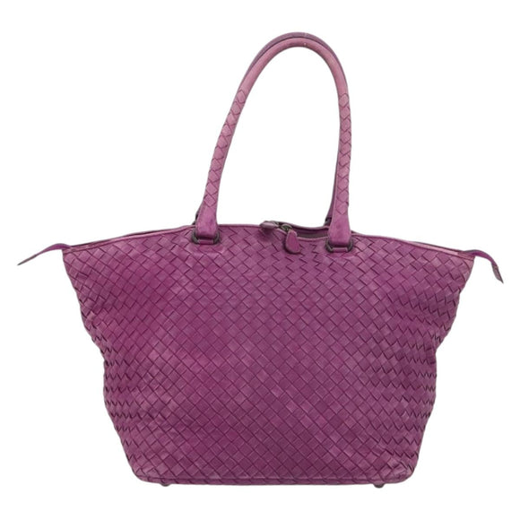 BOTTEGA VENETA INTRECCIATO Tote Bag Leather Purple Auth fm5403