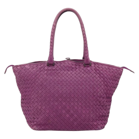 BOTTEGA VENETA INTRECCIATO Tote Bag Leather Purple Auth fm5403