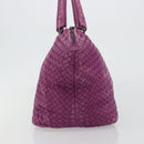 BOTTEGA VENETA INTRECCIATO Tote Bag Leather Purple Auth fm5403-3
