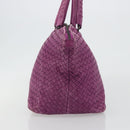 BOTTEGA VENETA INTRECCIATO Tote Bag Leather Purple Auth fm5403-4