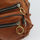 Chloe Betty Shoulder Bag Leather Brown Gold Silver Auth fm5404A-18
