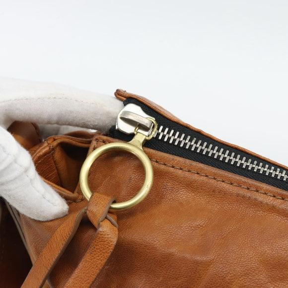Chloe Betty Shoulder Bag Leather Brown Gold Silver Auth fm5404A