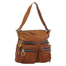 Chloe Betty Shoulder Bag Leather Brown Gold Silver Auth fm5404A-1