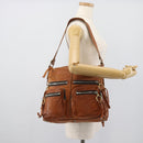 Chloe Betty Shoulder Bag Leather Brown Gold Silver Auth fm5404A-28