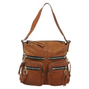 Chloe Betty Shoulder Bag Leather Brown Gold Silver Auth fm5404A-13