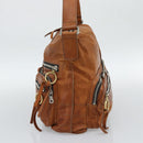 Chloe Betty Shoulder Bag Leather Brown Gold Silver Auth fm5404A-4