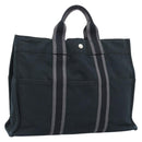 HERMES Fourre Tout MM Hand Bag Canvas 3 Set Navy Black Red Auth fm5405A-1