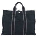 HERMES Fourre Tout MM Hand Bag Canvas 3 Set Navy Black Red Auth fm5405A-2