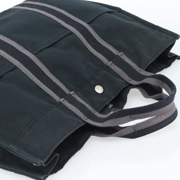 HERMES Fourre Tout MM Hand Bag Canvas 3 Set Navy Black Red Auth fm5405A