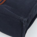 HERMES Fourre Tout MM Hand Bag Canvas Navy Silver Auth fm5406-10