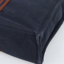HERMES Fourre Tout MM Hand Bag Canvas Navy Silver Auth fm5406-12