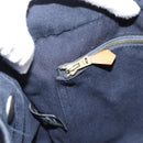 HERMES Fourre Tout MM Hand Bag Canvas Navy Silver Auth fm5406-17