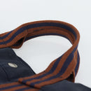 HERMES Fourre Tout MM Hand Bag Canvas Navy Silver Auth fm5406-8