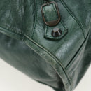 BALENCIAGA The City Hand Bag Leather 2way Green 115748 Auth fm5410V-10
