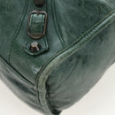 BALENCIAGA The City Hand Bag Leather 2way Green 115748 Auth fm5410V-15