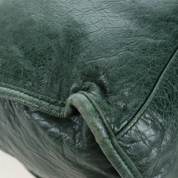 BALENCIAGA The City Hand Bag Leather 2way Green 115748 Auth fm5410V