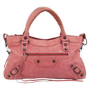 BALENCIAGA The First Hand Bag Leather 2way Pink 103208 6643 Auth fm5411V-2